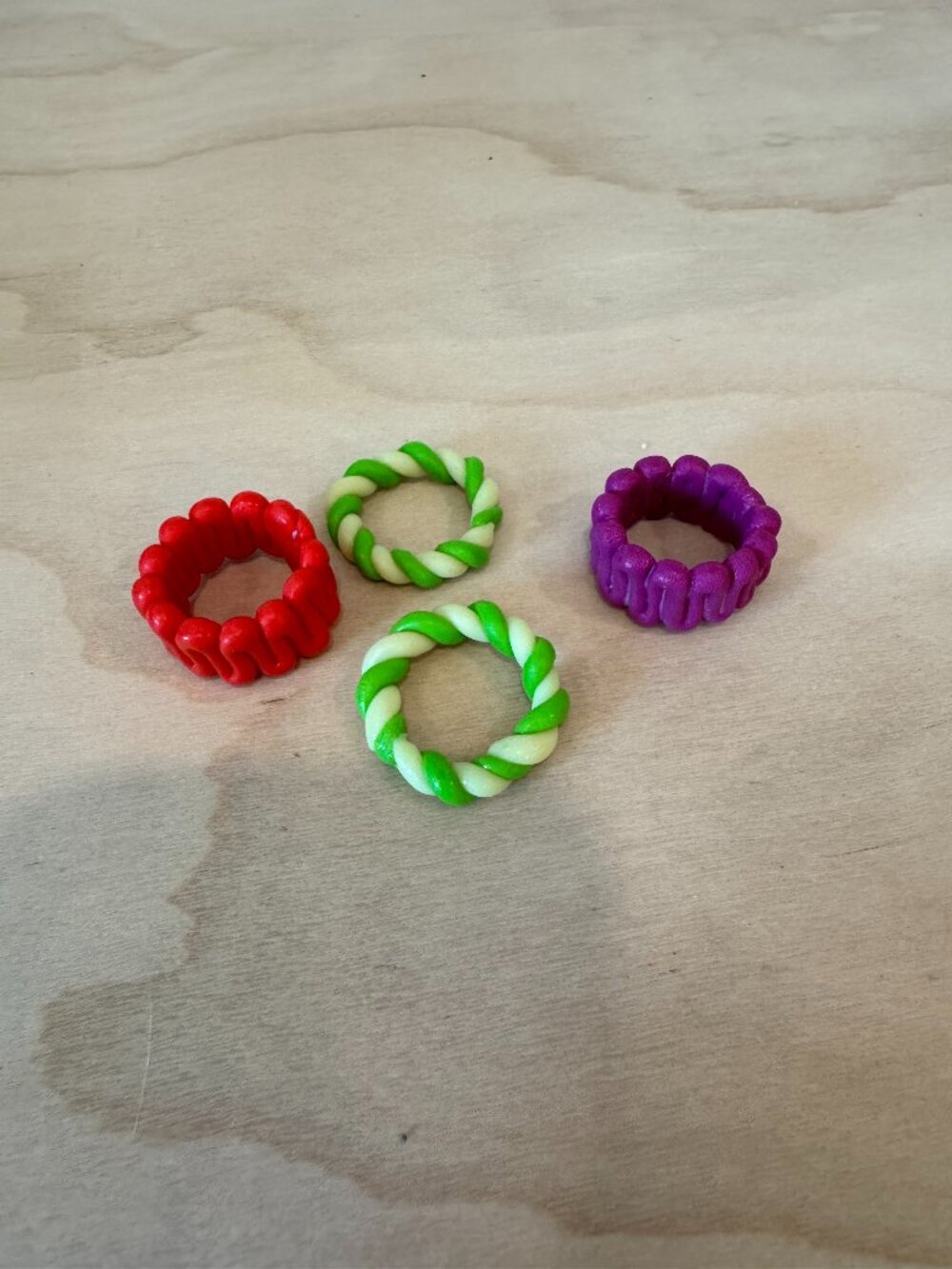 misc multicolor polymer ring set